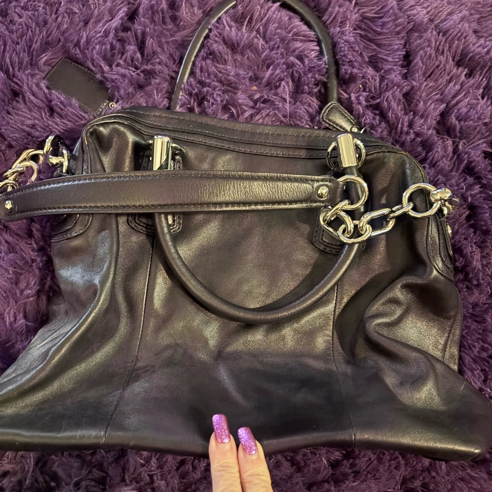 Coach Chic Black Leather Handbag - Picture 3 of 6